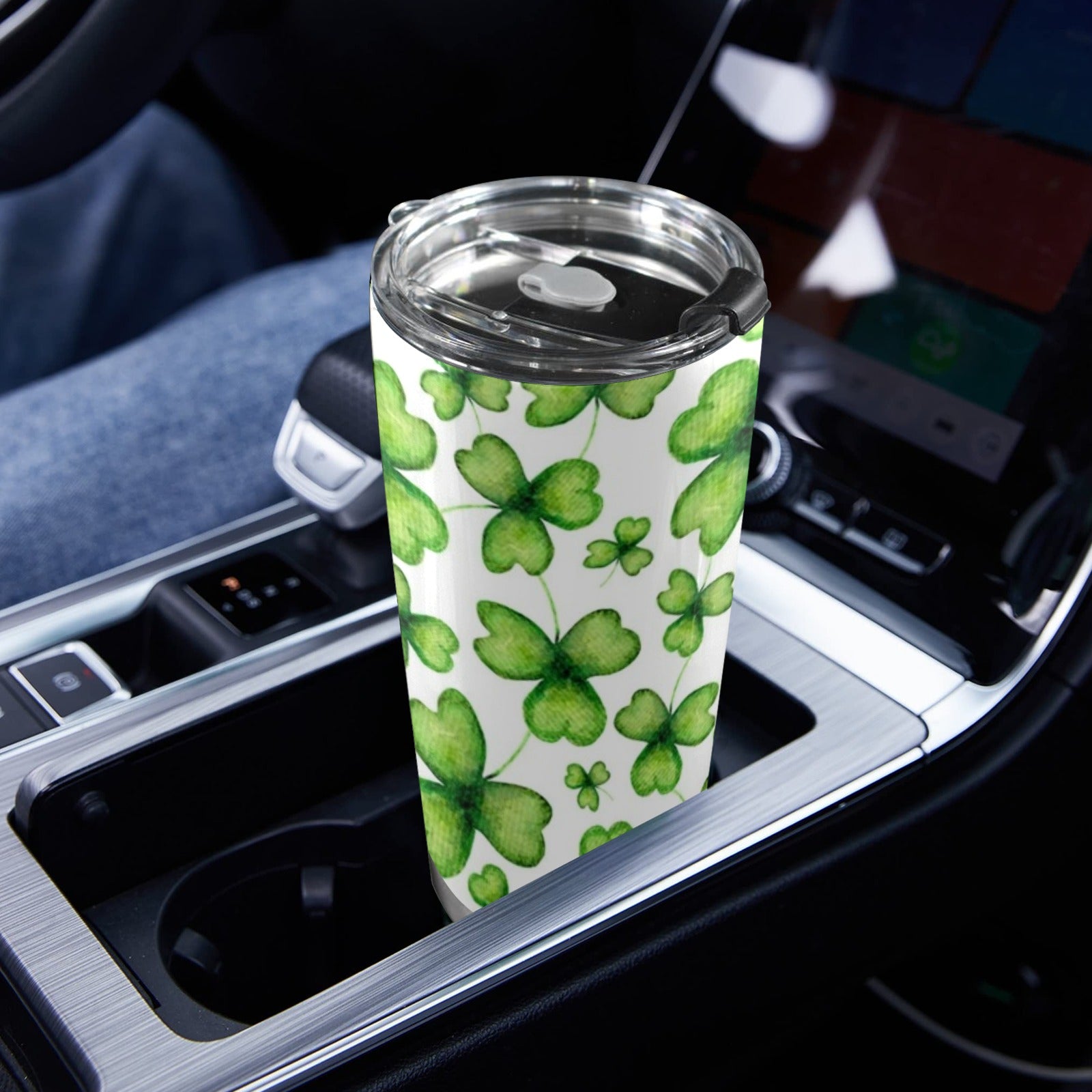 Three Leaf Clover - 20oz Mobile Tumbler with Lid (Black Lock)