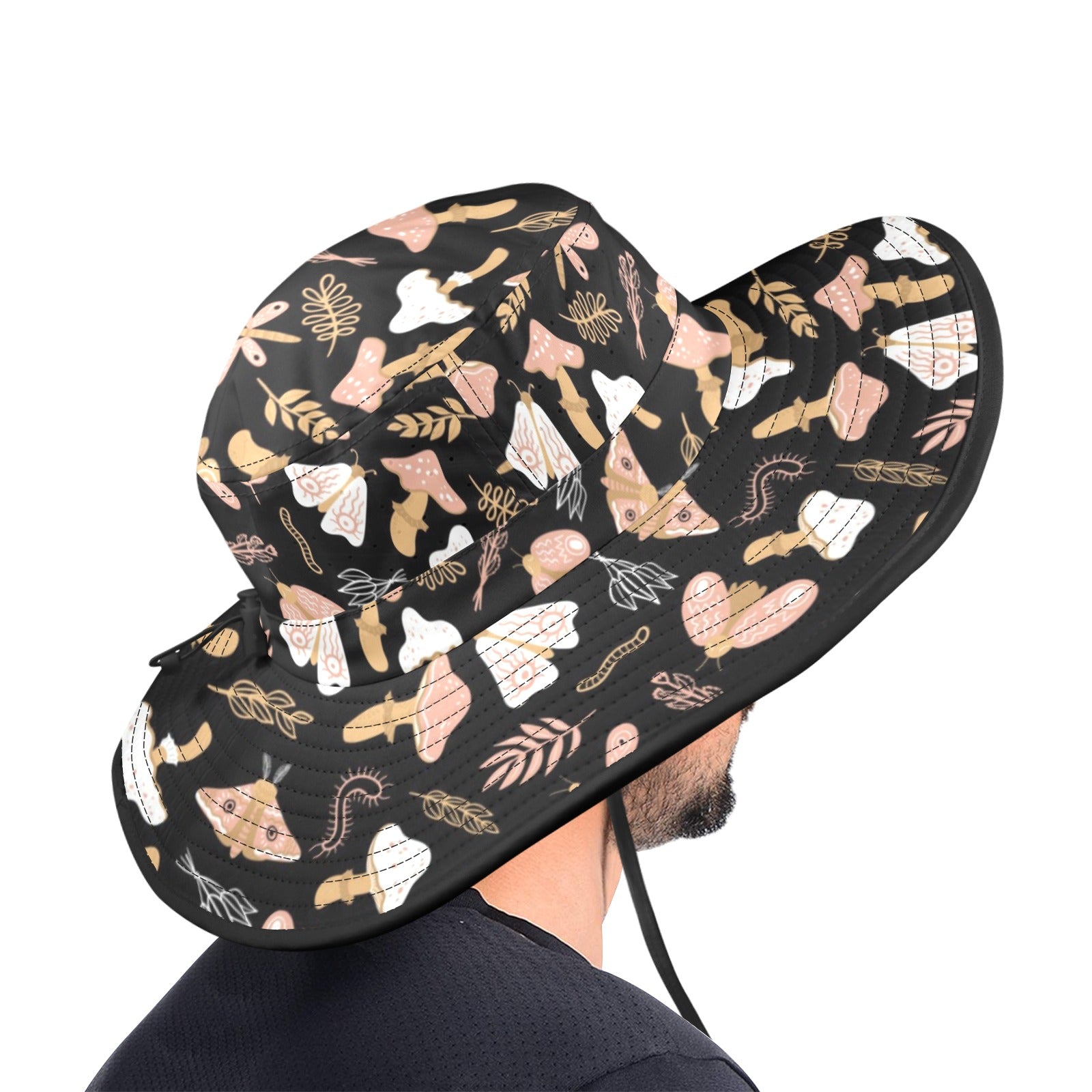 Magic Moth Wide Brim Bucket Hat Wide Brim Bucket Hat animal Printed Offshore