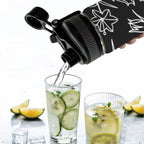 Black And White Floral - Insulated Water Bottle with Dual-Use Lid (18oz) Insulated Water Bottle with Dual-Use Lid (18oz) Plants Printed Offshore