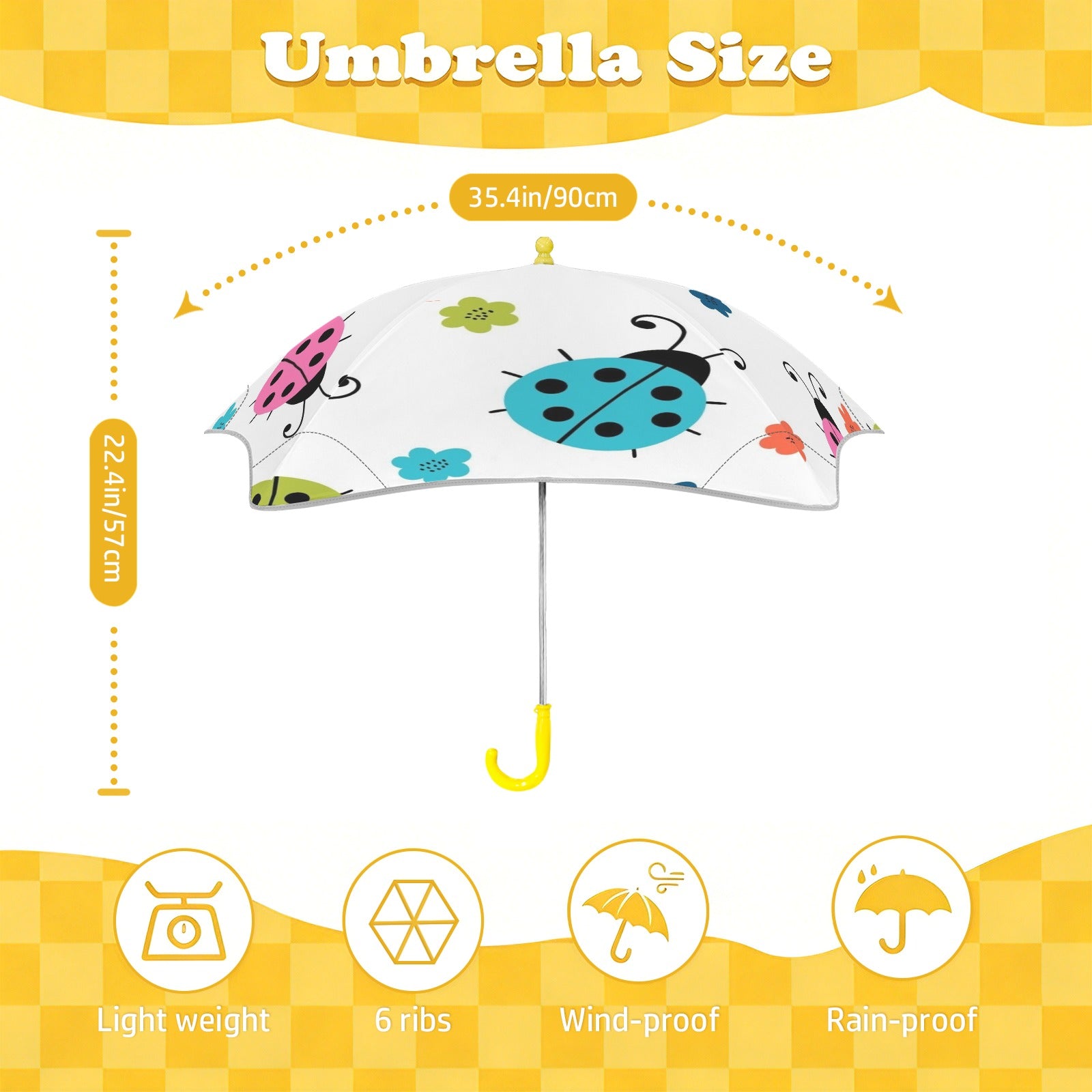 Ladybugs Kids Safe Round Corner Umbrella Kids Safe Round Corner Umbrella animal Printed Offshore