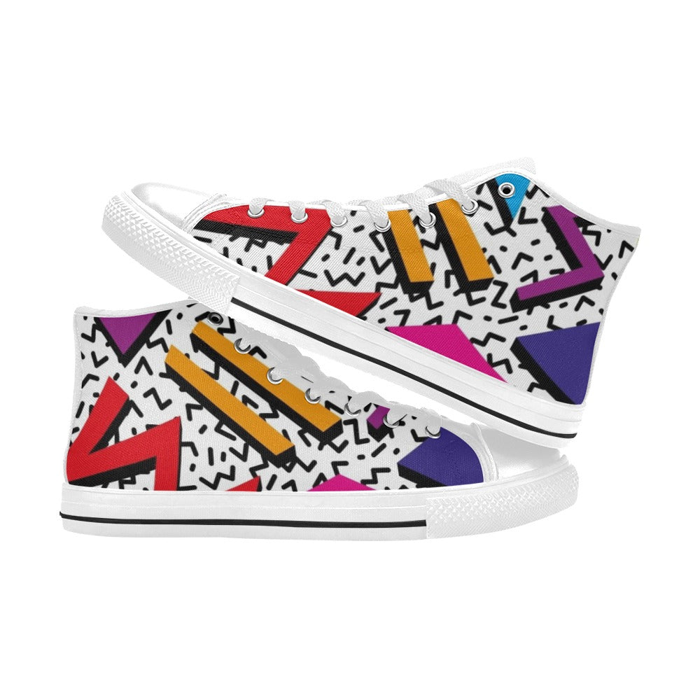 80's Abstract - Kids' High Top Canvas Shoes Kids High Top Canvas Shoes Printed Offshore Retro