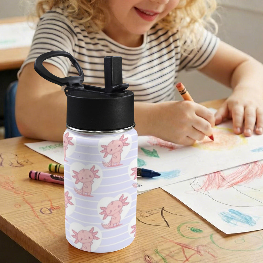 Axolotl Love 12oz Kids Water Bottle with Straw Lid