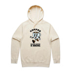 Coffee, Because Murder Is Wrong - Mens Hoodie Ecru Mens Hoodie Coffee Printed In Australia