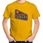 Fast Food Diner Sign - Kids Youth T-Shirt Gold Kids Youth T-shirt Food Printed In Australia Retro