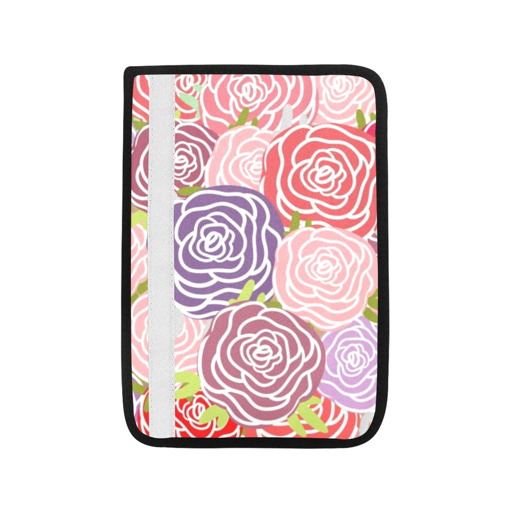 Abstract Roses Car Seat Belt Cover 7''x10'' (Pack of 2) Car Seat Belt Cover 7x10 (Pack of 2) Plants Printed Offshore