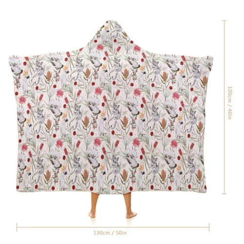 Australian Plants And Animals Kids Hooded Blanket 100cm x 130cm Kids Hooded Blanket animal Australia Printed Offshore