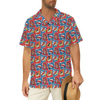 Comic Book Cells Men's Short Sleeve Hawaiian Shirt Men's Hawaiian Shirt (New) comic Printed Offshore