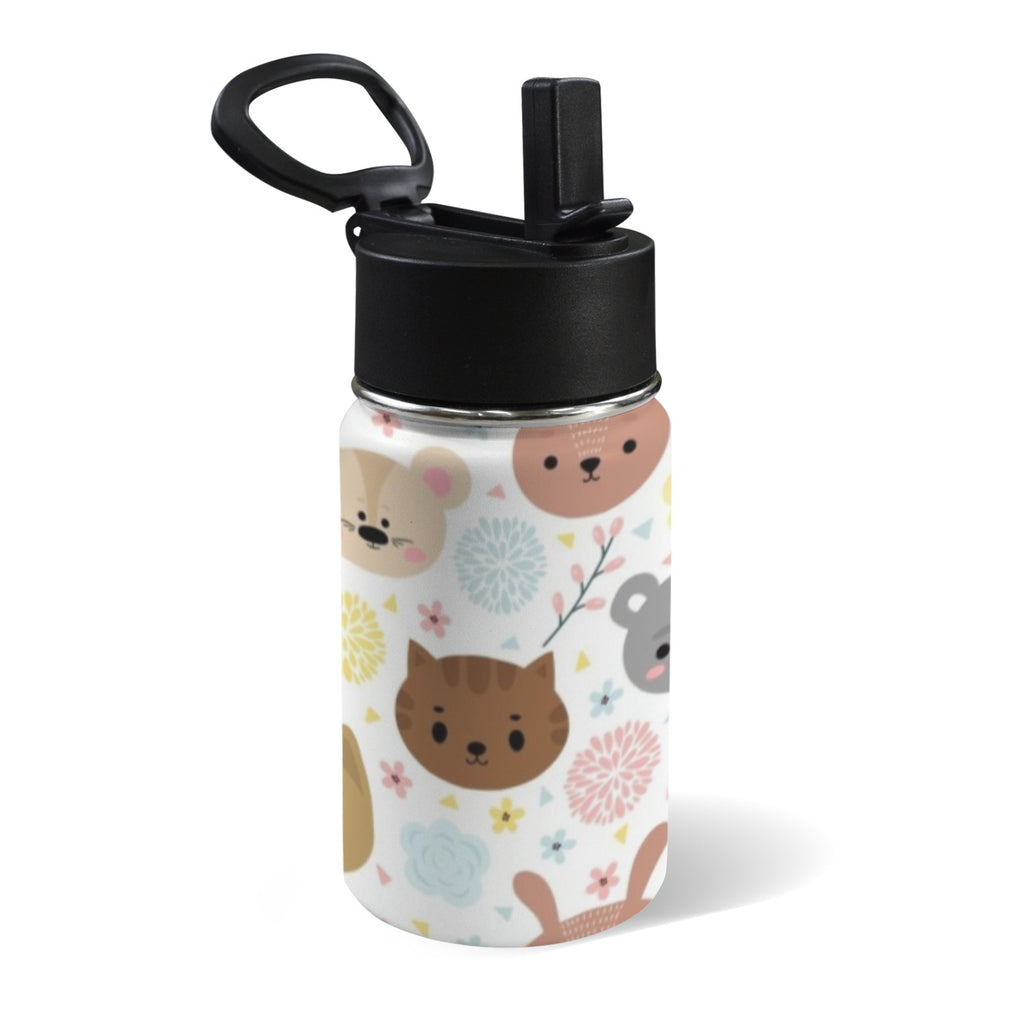 Baby Animals 12oz Kids Water Bottle with Straw Lid
