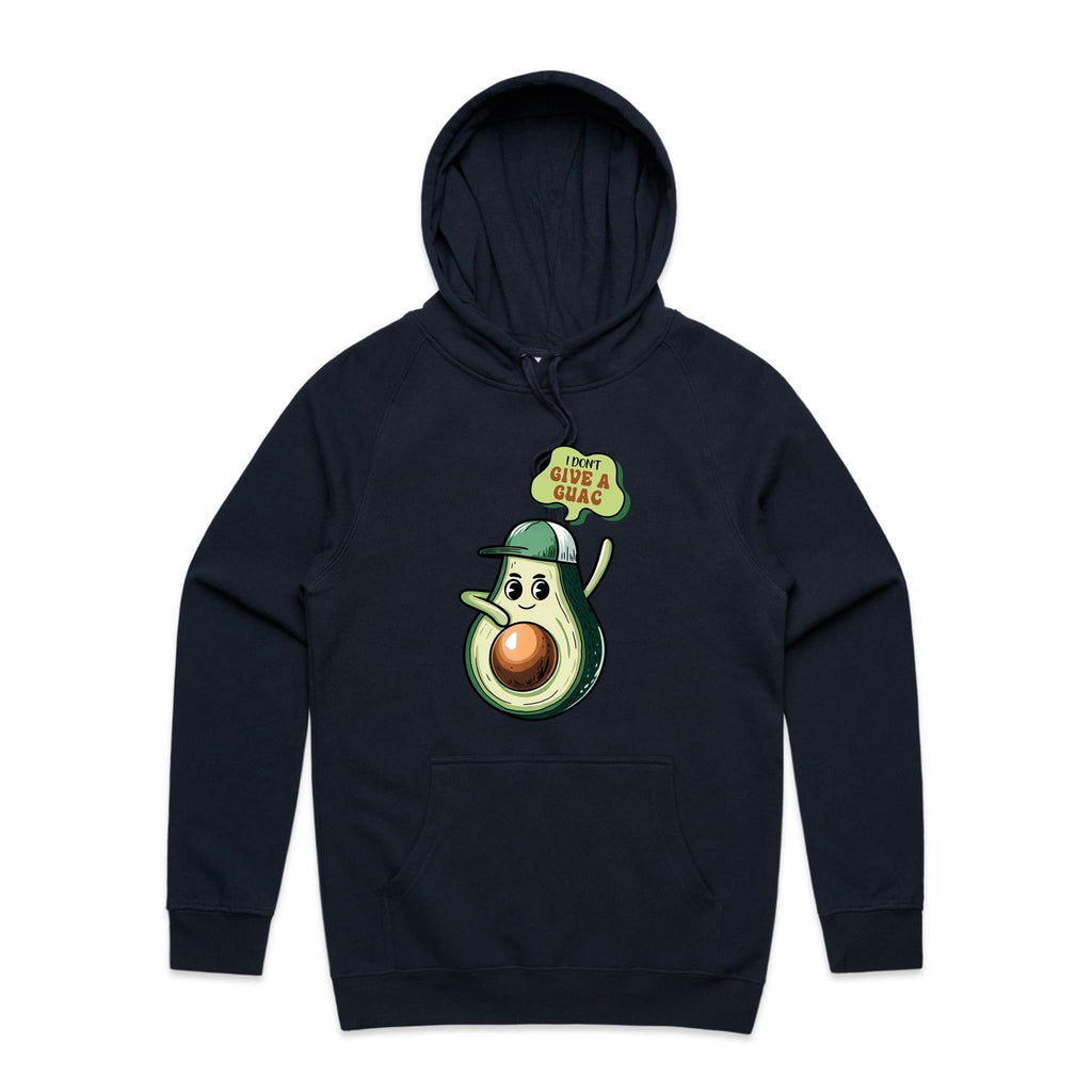 I Don't Give A Quac, Avocado - Mens Hoodie Navy Mens Hoodie Food Printed In Australia