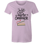 Just One More Chapter, Books - Womens T-shirt Lavender Womens T-shirt Printed In Australia Reading