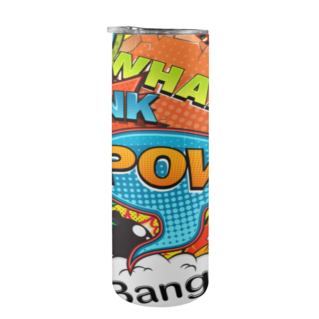 Comic Book 2 20oz Tall Skinny Tumbler with Lid and Straw