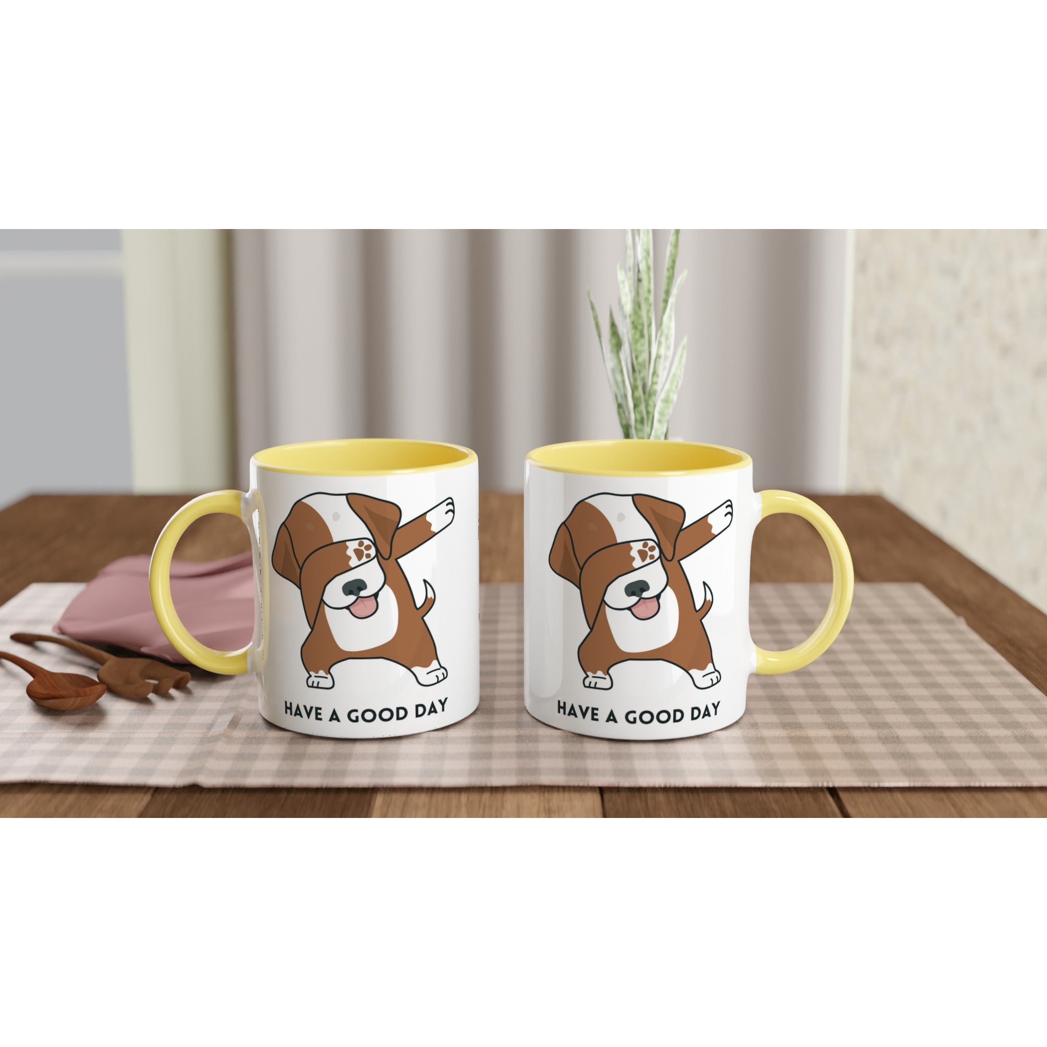 Dab Step Dog - White 11oz Ceramic Mug with Colour Inside Colour 11oz Mug animal Globally Fulfilled