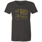 Say Wah, Guitar Pedal - Womens T-shirt Charcoal Womens T-shirt Music Printed In Australia
