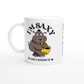 Personalised - I'm Saxy And I Know It, Saxophone Hippo - White 11oz Ceramic Mug with Colour Inside Ceramic White Personalised 11oz Mug animal customise Globally Fulfilled Music personalise