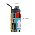 Colourful Chess - Kids Water Bottle with Chug Lid (12 oz) One Size Kids Water Bottle with Chug Lid Chess Games Printed Offshore