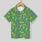 Bright 80's Kids Youth Short Sleeve Button Up Shirt