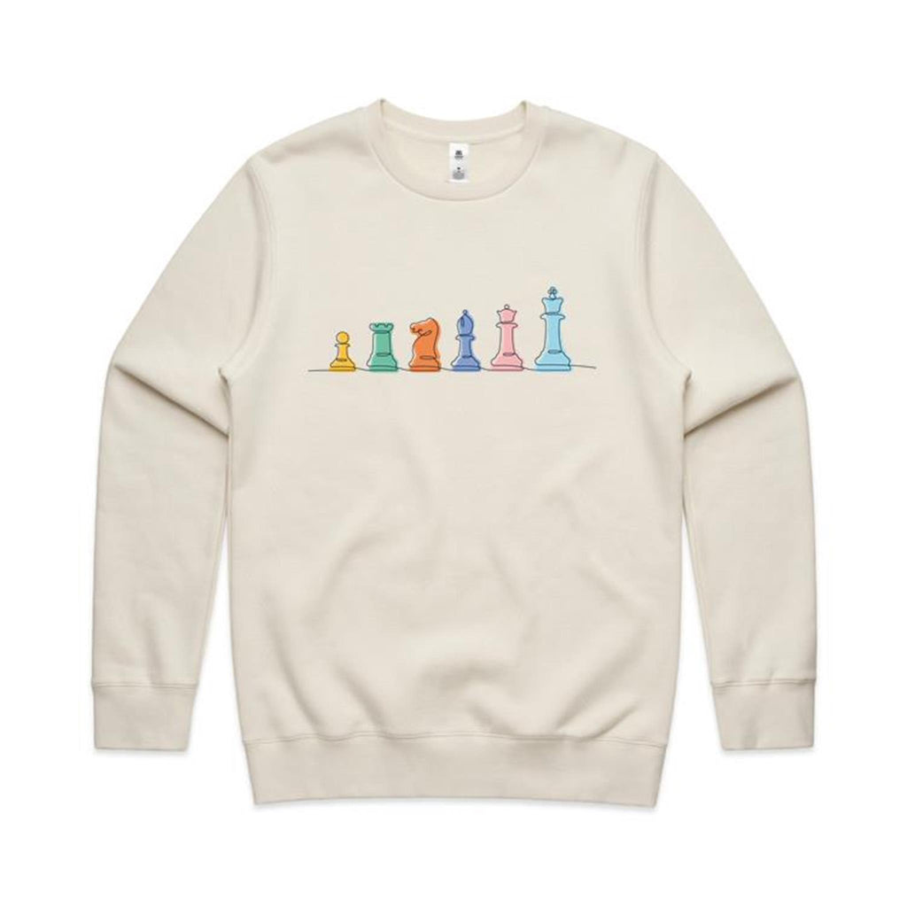 Chess - AS Colour Stencil Crew Sweatshirt Ecru Sweatshirt Chess Games Printed In Australia