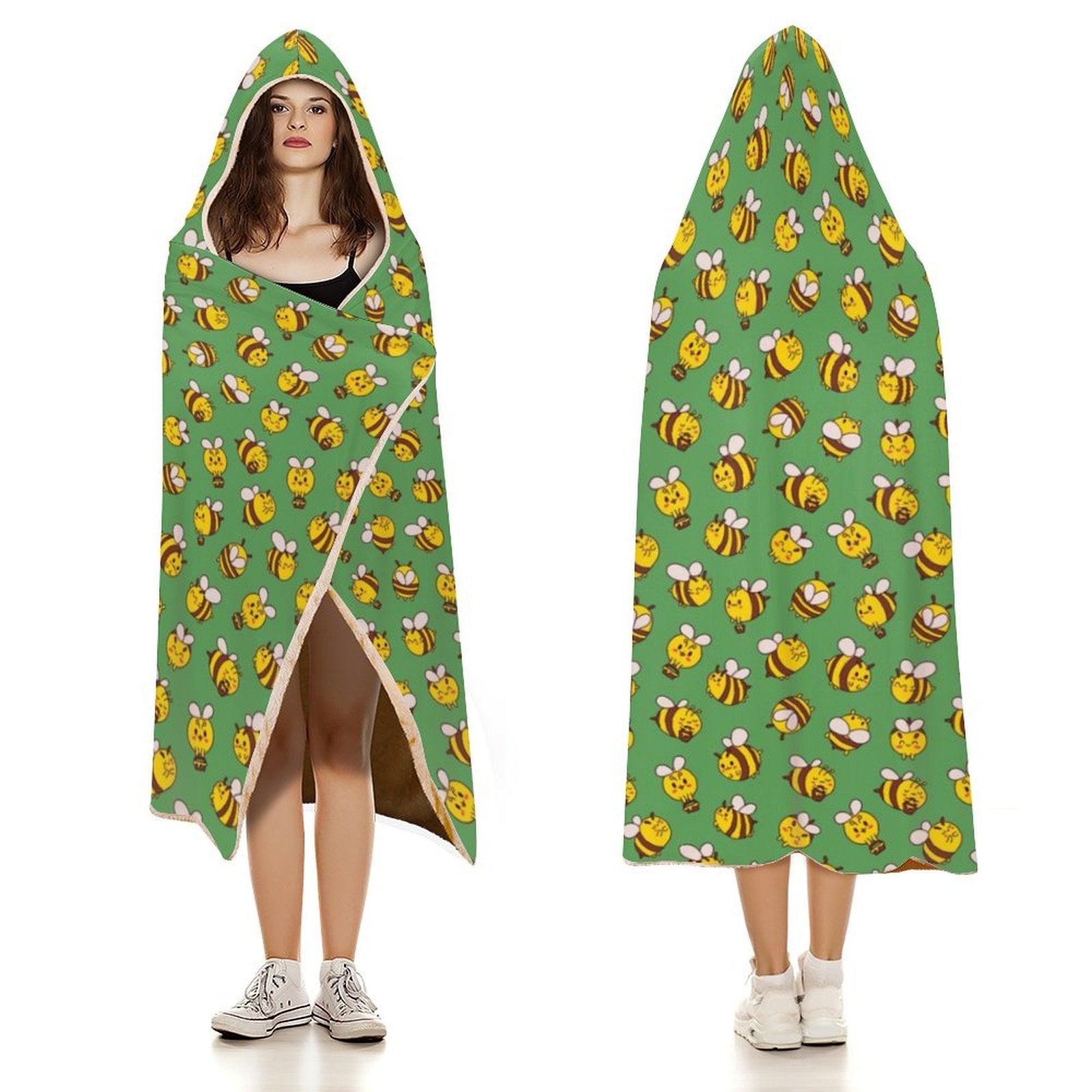 Busy Bees Kids Hooded Blanket 100cm x 130cm