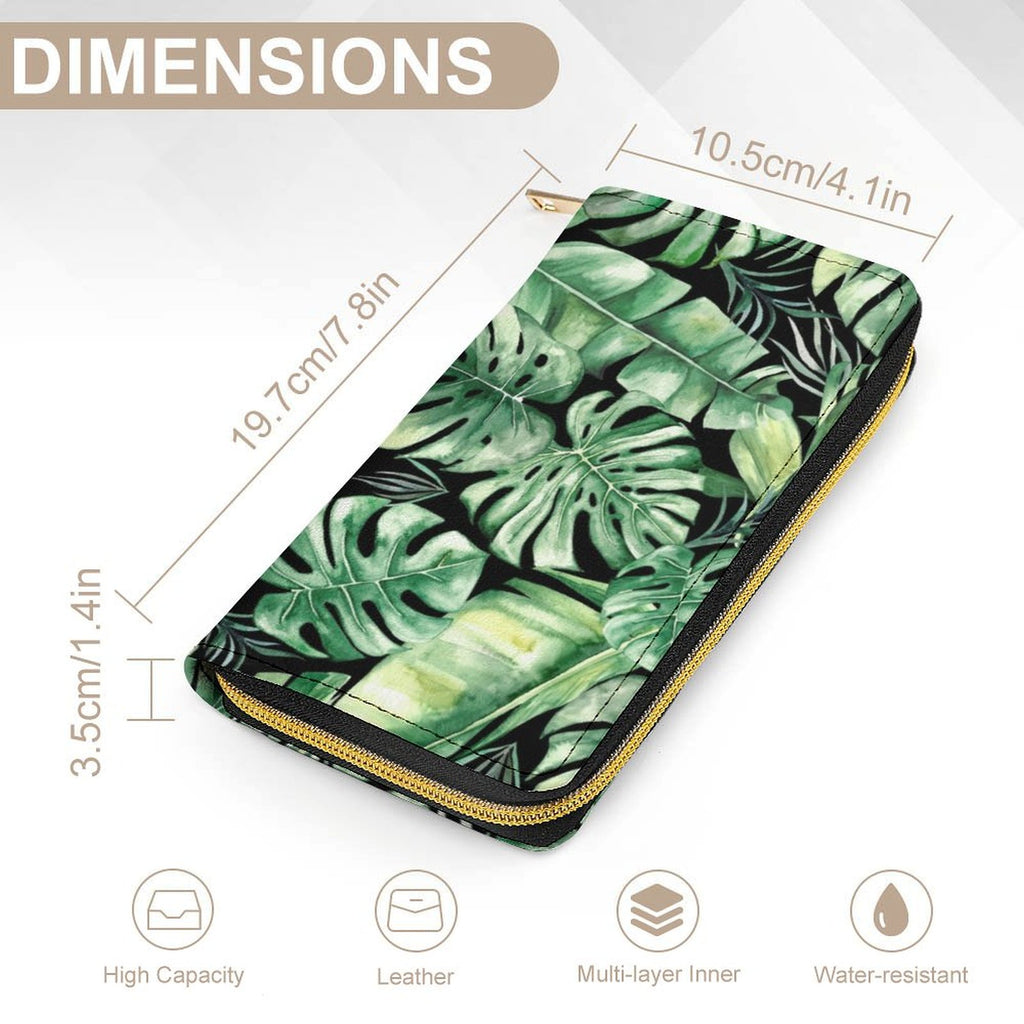 Jungle Leaves -  PU Leather Wallet
