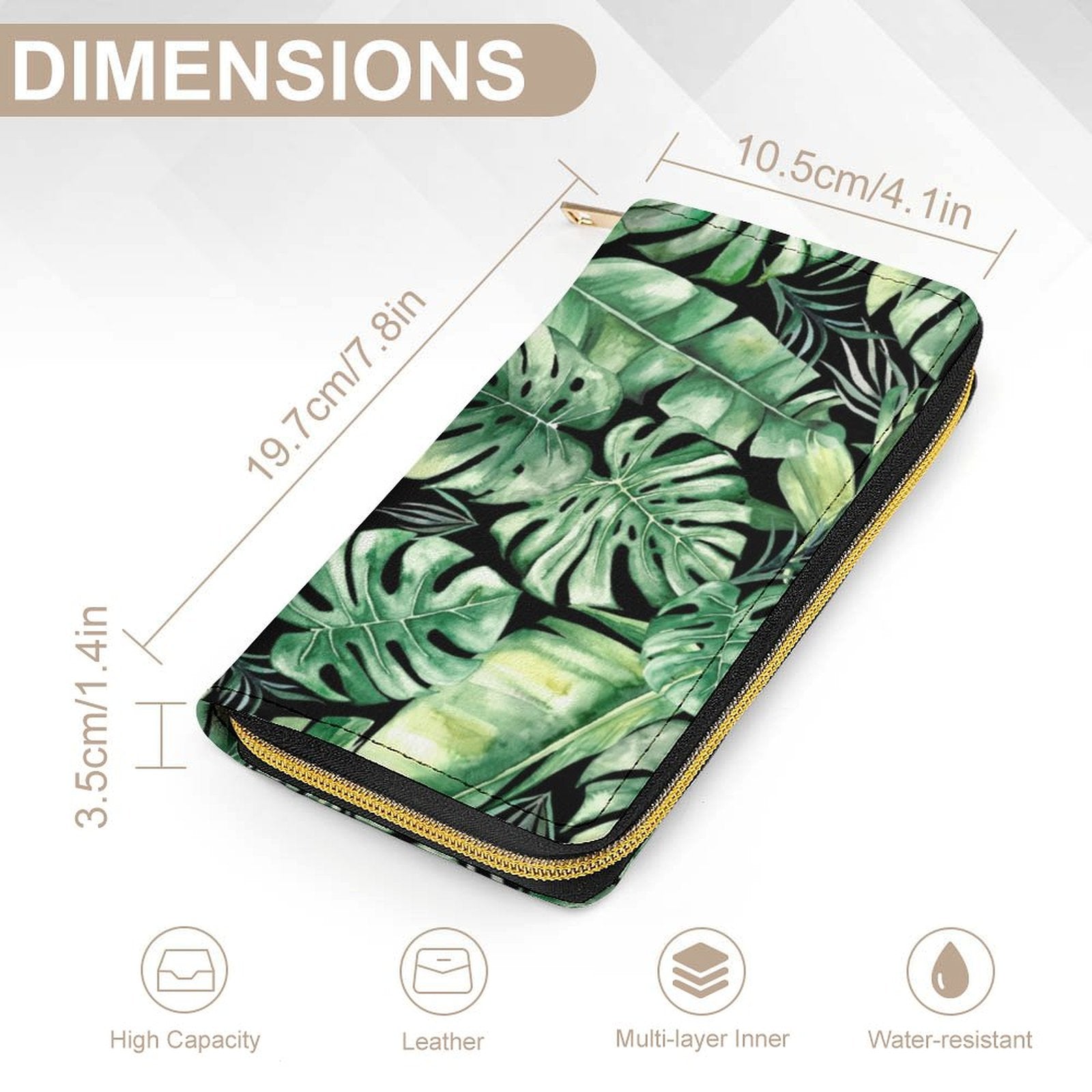 Jungle Leaves -  PU Leather Wallet