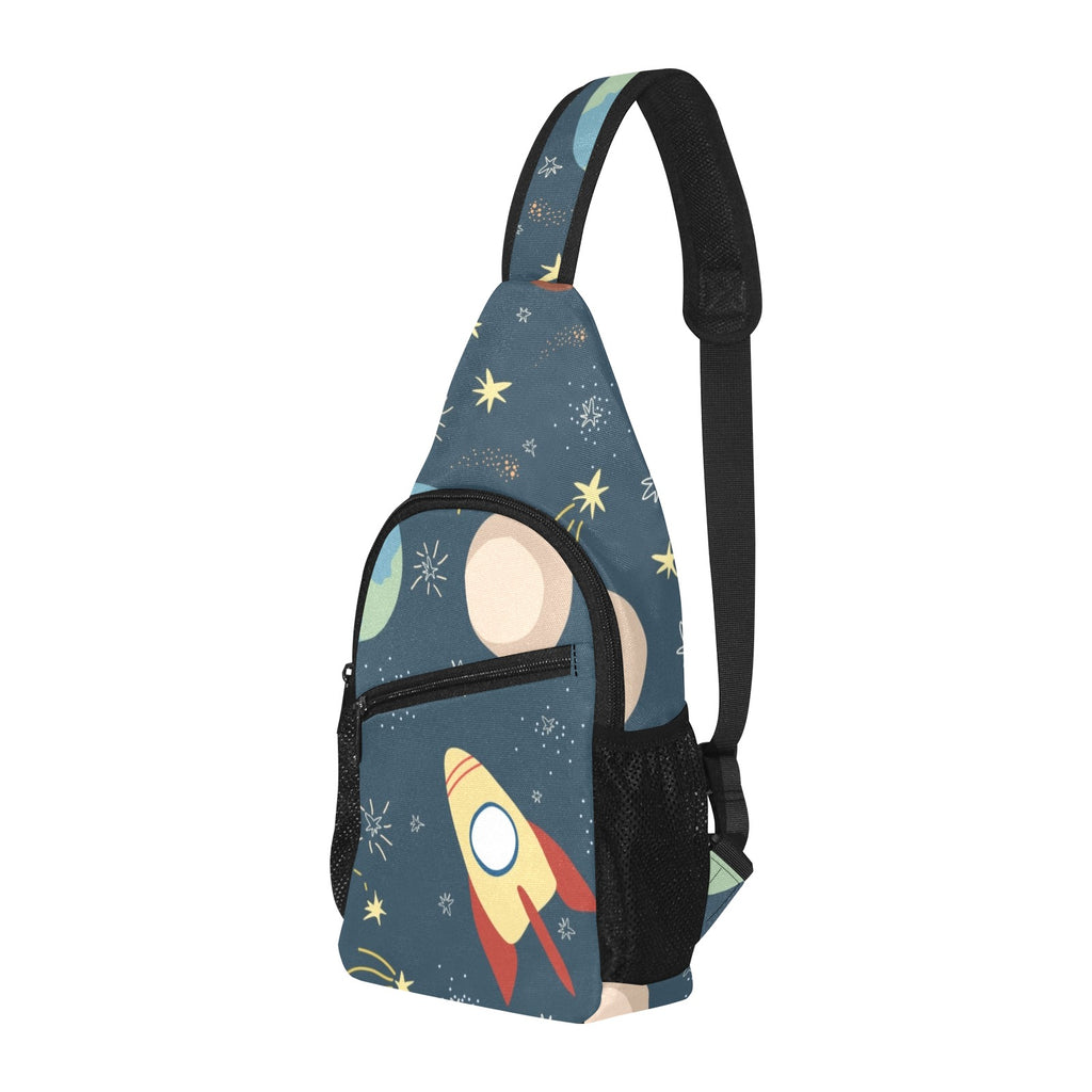 Rocket and Planets In Space - Chest Bag
