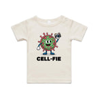 Cell-fie Cell Selfie AS Colour Baby T-shirt Natural Baby T-shirt Printed In Australia Science