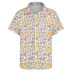Boho Flowers And Leaves Women's Short-Sleeve Button Up Shirt Women's Short-Sleeve Button Up Shirt Printed Offshore