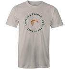 Love The Planet, Turtle - Mens T-Shirt Light Grey Mens T-shirt animal Environment Printed In Australia