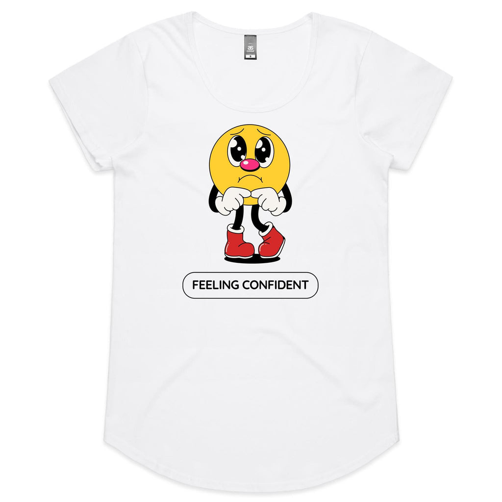 Feeling Confident - Womens Scoop Neck T-Shirt White Womens Scoop Neck T-shirt Printed In Australia