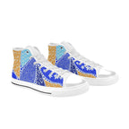 Blue Swirl - Men's High Top Canvas Shoes