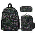 Pink And Green Equations Three Piece Backpack Set white One size Three Piece Backpack Set Printed Offshore