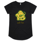 Cell-fie - Womens Scoop Neck T-Shirt Black Womens Scoop Neck T-shirt Printed In Australia Science