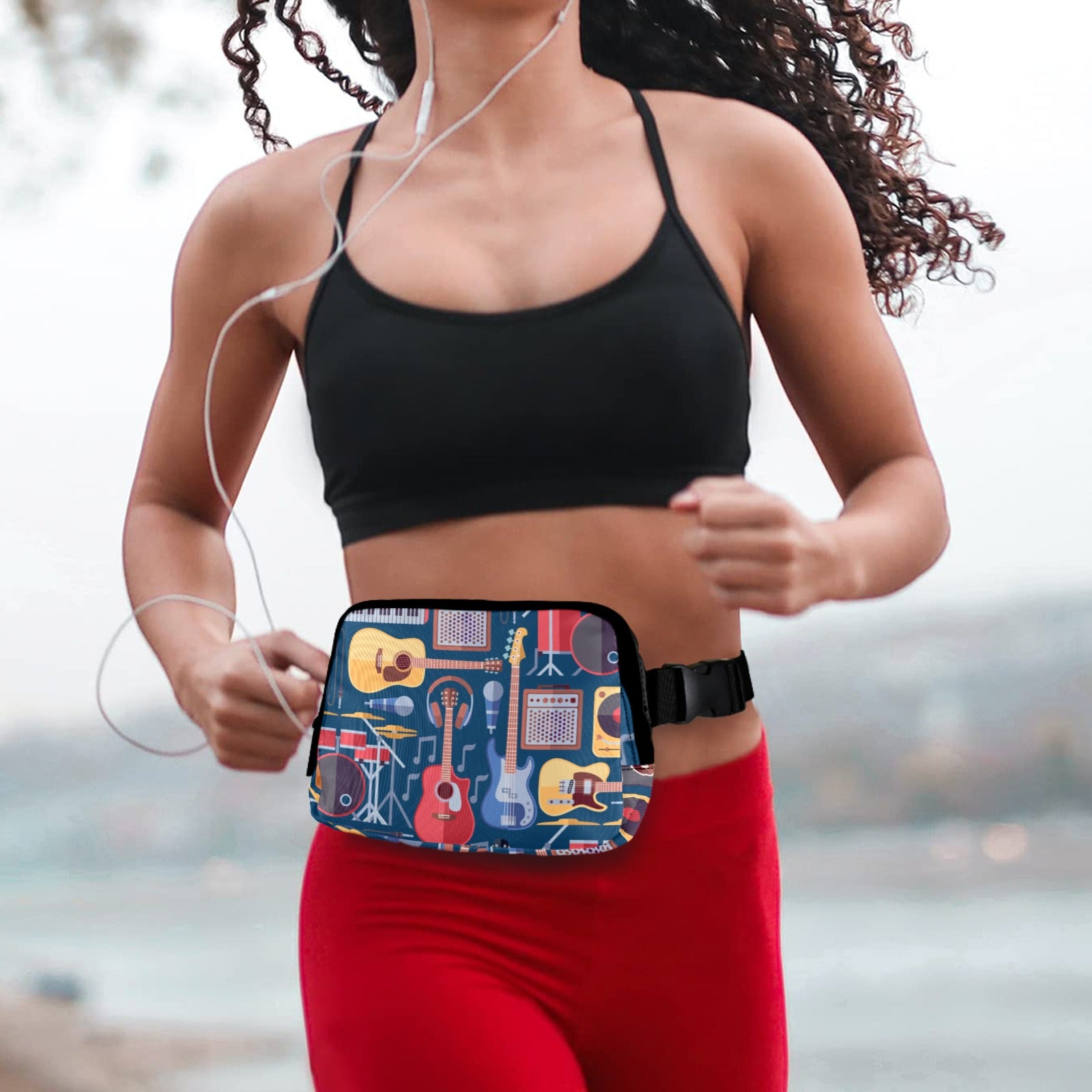 Music Instruments Blue - Belt Bag