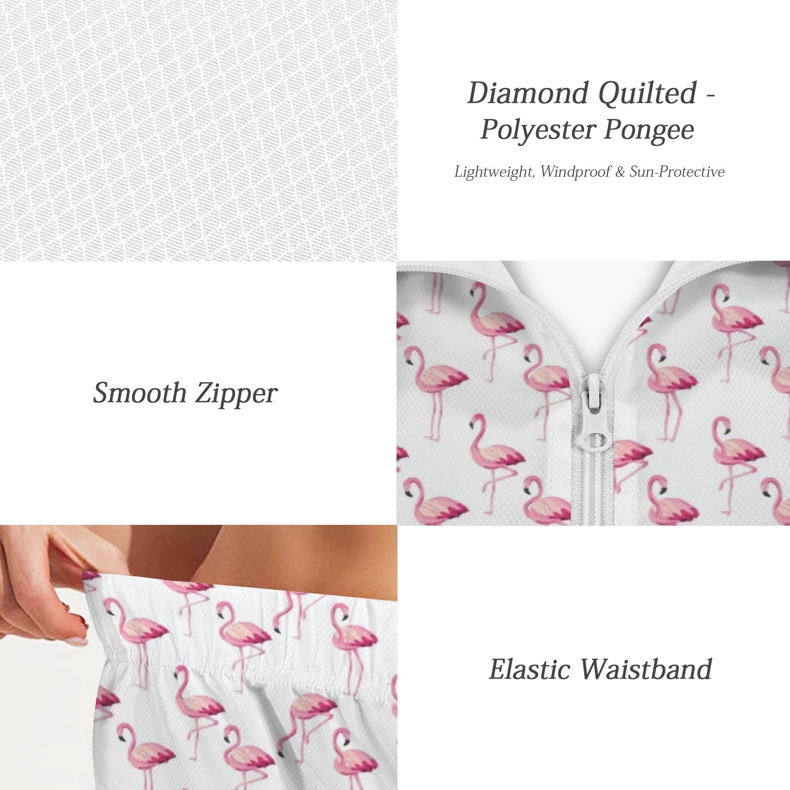 Flamingos Women's Windbreaker Short Set Women's Windbreaker Short Set animal Printed Offshore