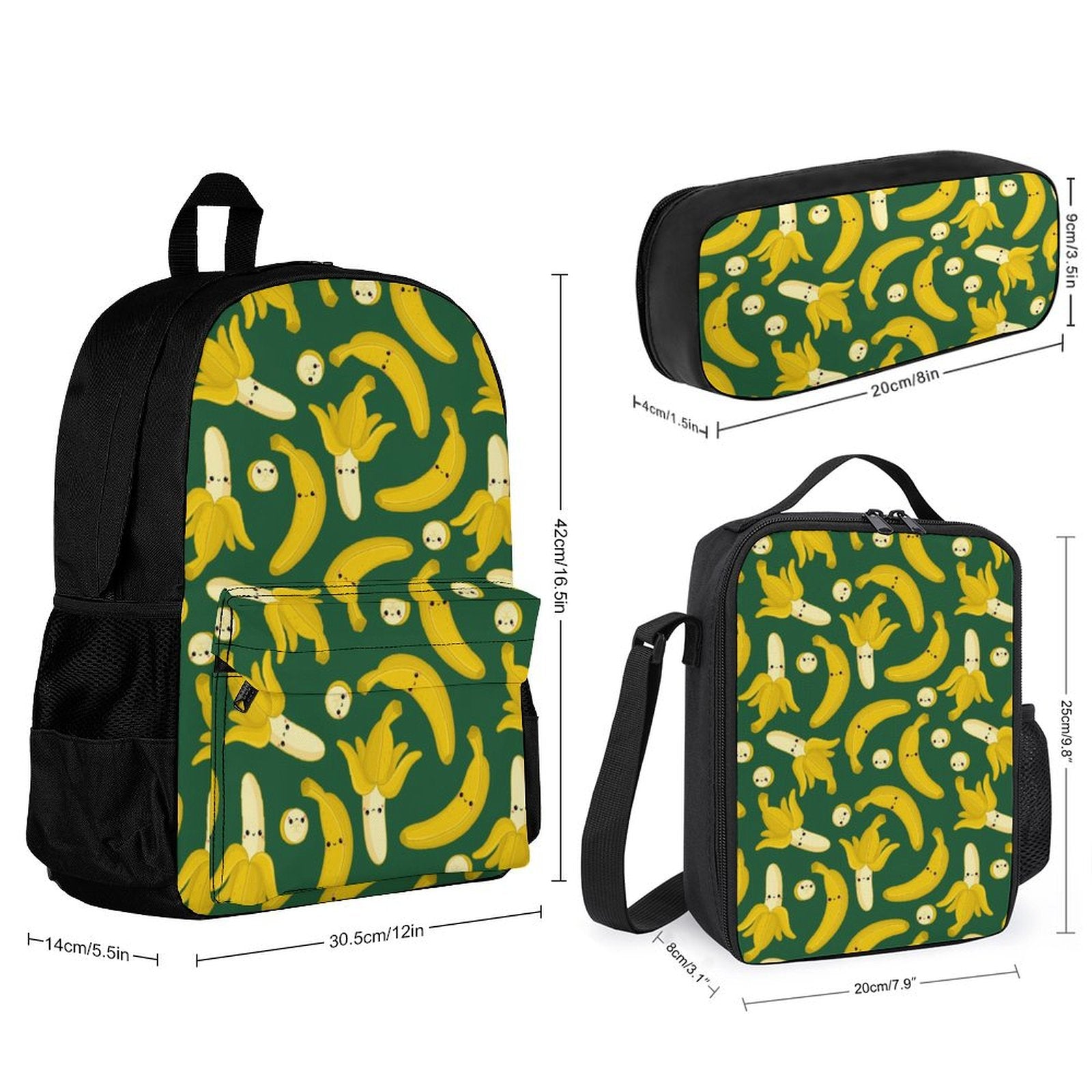 Happy Bananas - Three Piece Backpack Set