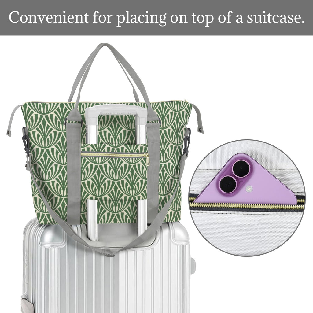 Green Pattern Duffle Bag-Simple (Model 1715) Duffle Bag-Simple (1715)