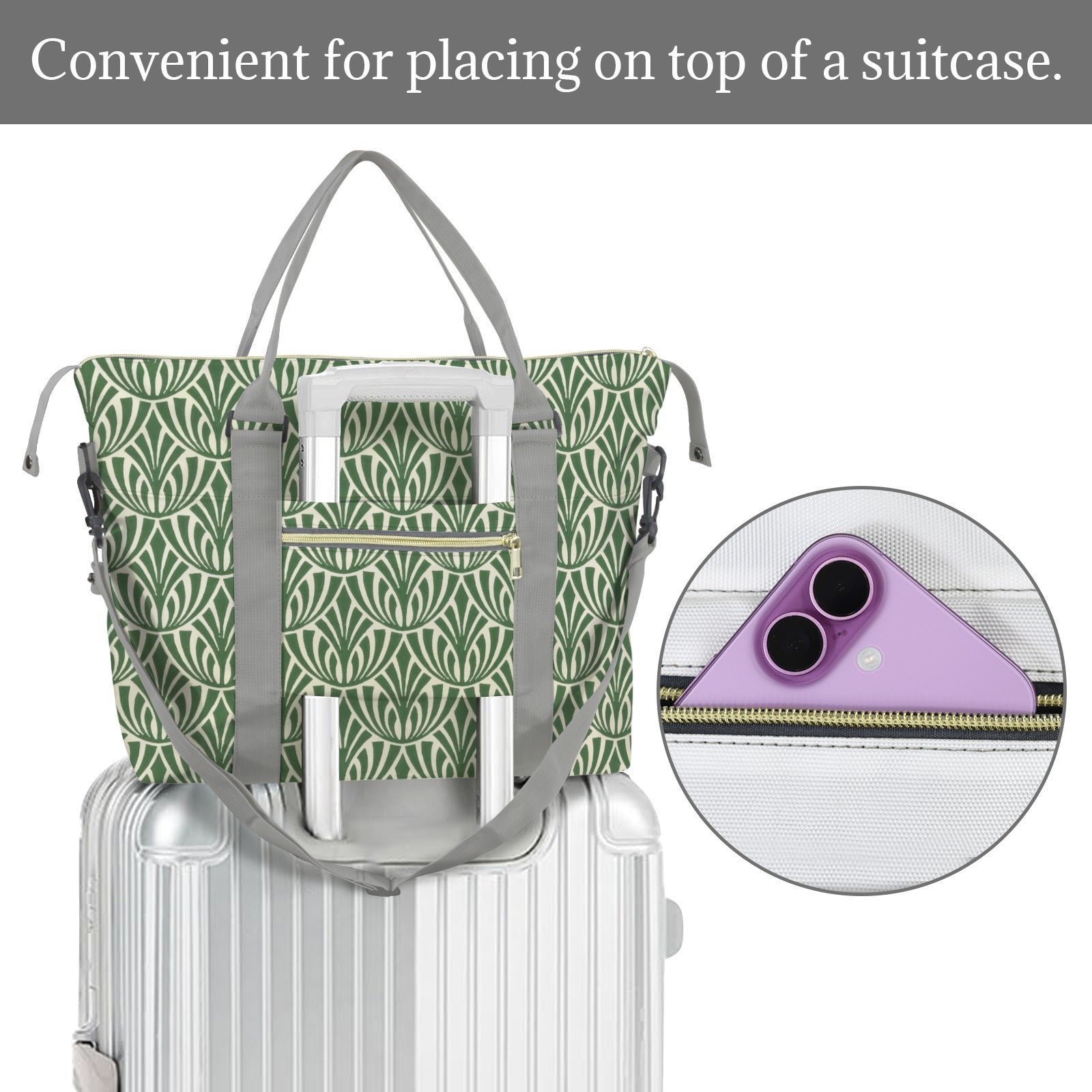 Green Pattern Duffle Bag-Simple (Model 1715) Duffle Bag-Simple (1715)