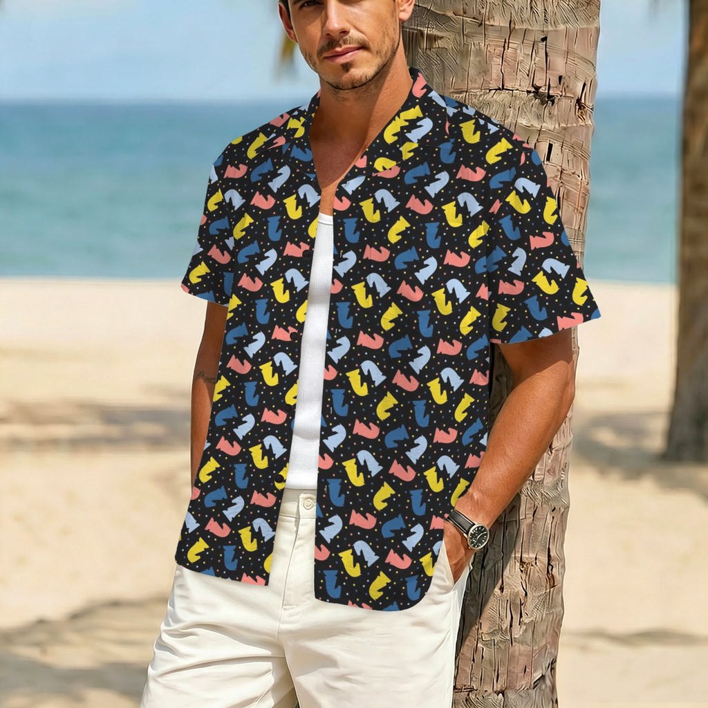 Colourful Chess Men's Crinkle Hawaiian Shirt
