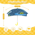 Cute Aliens in UFOs Kids Safe Round Corner Umbrella Kids Safe Round Corner Umbrella Printed Offshore Sci-Fi