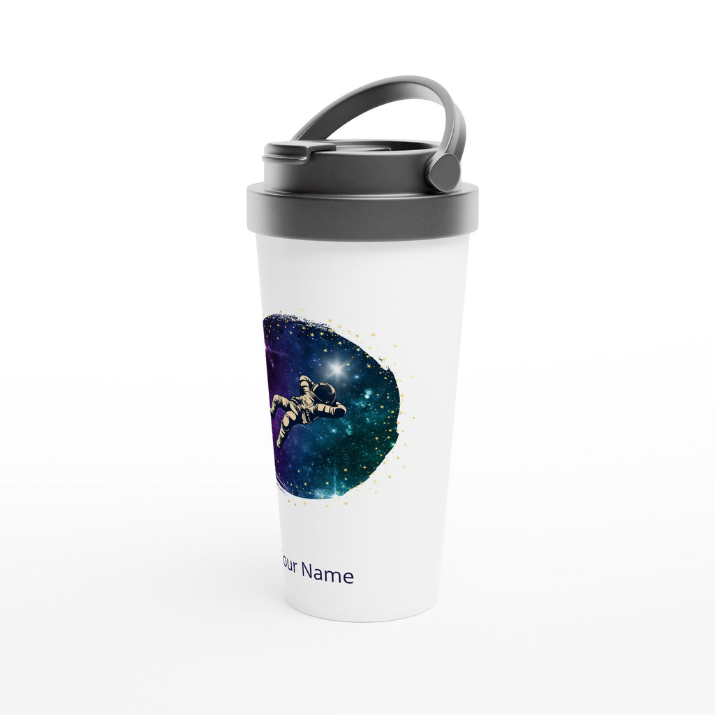 Personalised - Spaceman - White 15oz Stainless Steel Travel Mug Personalised Travel Mug Globally Fulfilled space