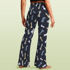 Chess Pattern - High Waist Crossover Tummy Control Flare Leggings High Waist Flare Leggings Chess Games Printed Offshore