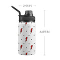 Red Lightning Kids Water Bottle with Chug Lid (12 oz) One Size Kids Water Bottle with Chug Lid comic Printed Offshore