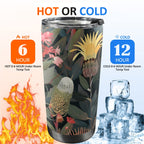 Australian Native Flowers - 20oz Mobile Tumbler with Lid (Black Lock) 20oz Travel Mug Plants Printed Offshore