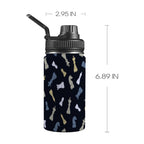 Chess Pattern - Kids Water Bottle with Chug Lid (12 oz) One Size Kids Water Bottle with Chug Lid Chess Games Printed Offshore