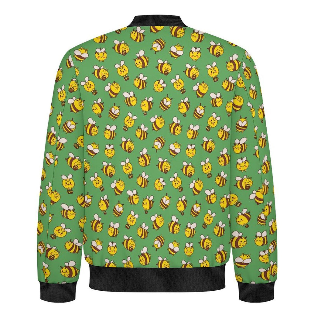 Busy Bees Men's Casual Zip‑Up Bomber Jacket