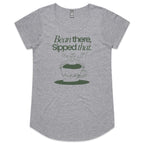 Bean There, Sipped That, Coffee - Womens Scoop Neck T-shirt Grey Marle Womens Scoop Neck T-shirt Coffee Printed In Australia