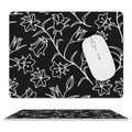 Black And White Floral Leather Mouse Pad white One size Leather Mouse Pad Plants Printed Offshore