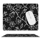Black And White Floral Leather Mouse Pad white One size Leather Mouse Pad Plants Printed Offshore