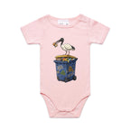 Bin Chicken Australian Ibis AS Colour Baby Bodysuit