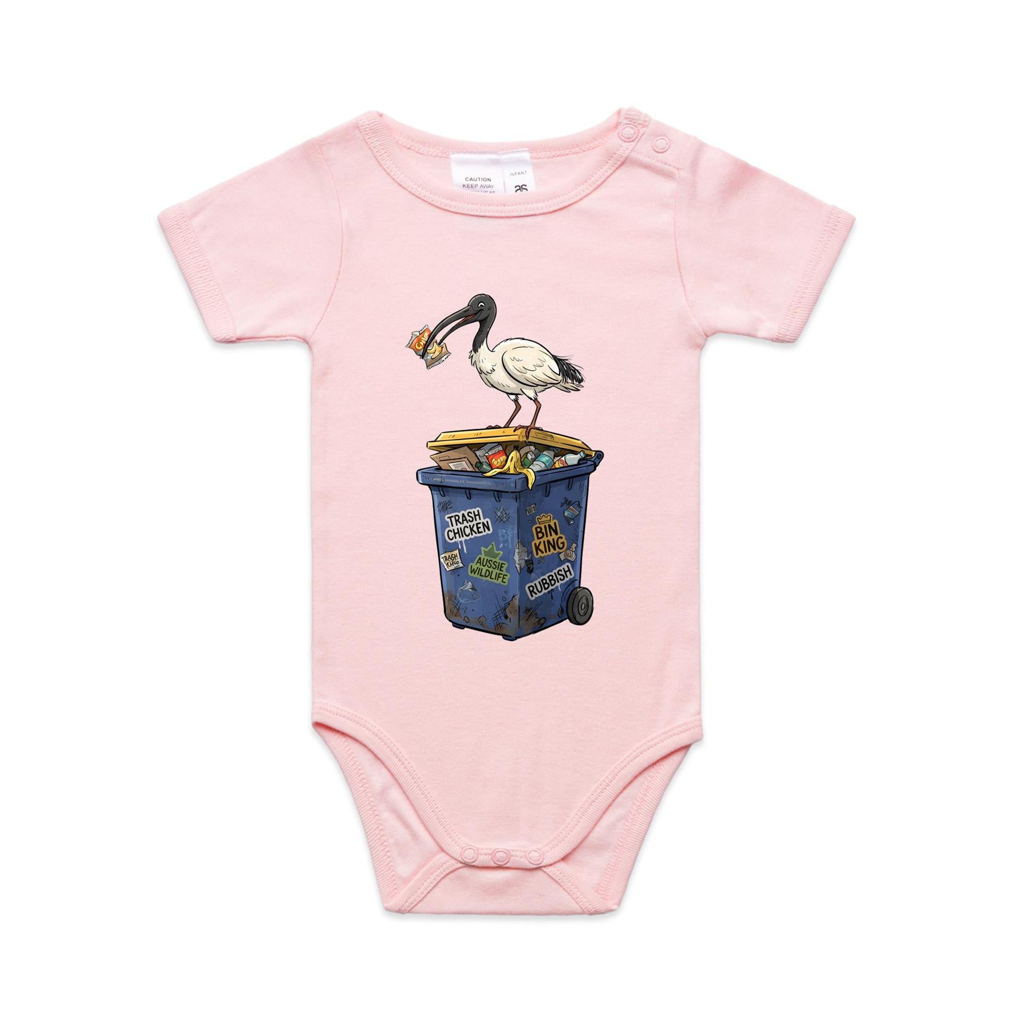 Bin Chicken Australian Ibis AS Colour Baby Bodysuit